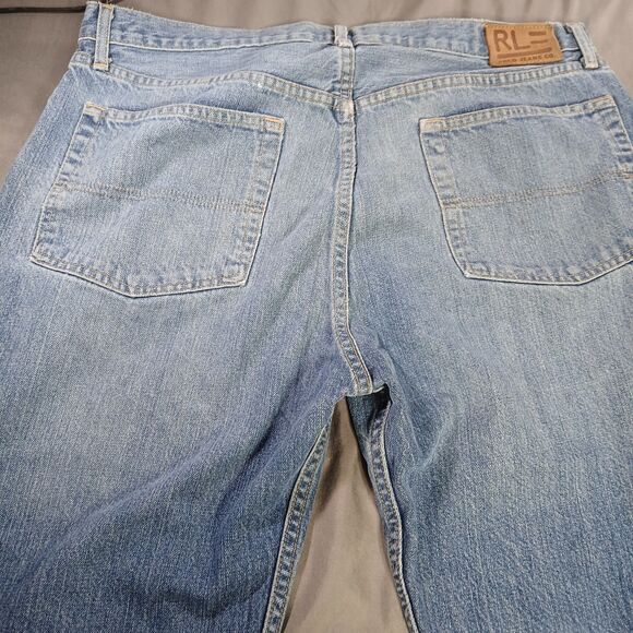 Polo Ralph Lauren Jeans Mens 36x32 Blue Distressed Preppy 90s Vtg Denim Woodrow - Picture 14 of 14